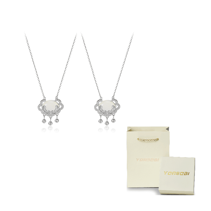 Ruyi Longevity Lock Necklace Silver 1 Pair
