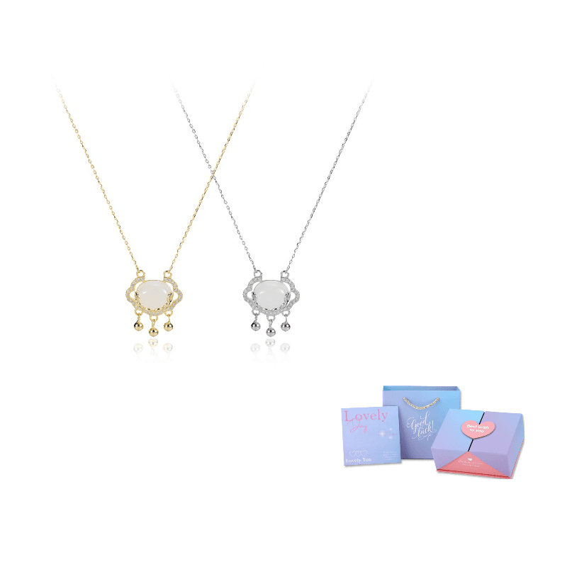 Gold+Silver Longevity Lock Necklace 1 Pair