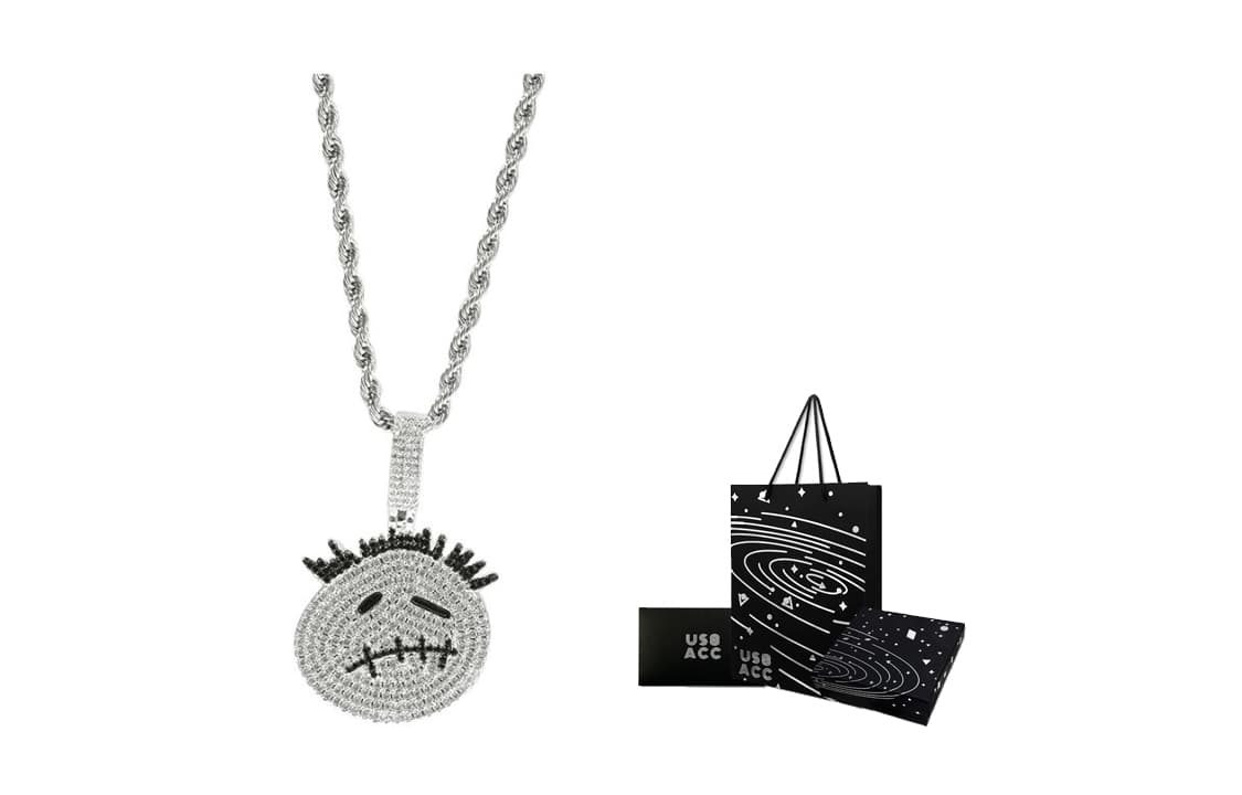 Silver Ghost Face Necklace