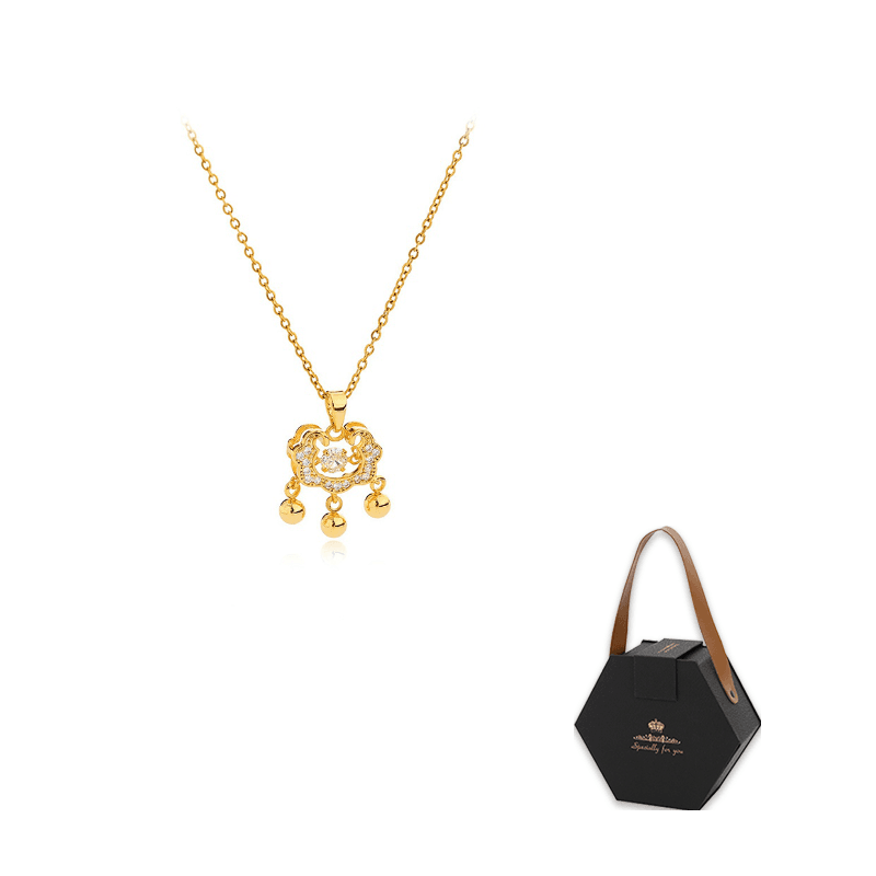 Gold Peaceful Lock Necklace