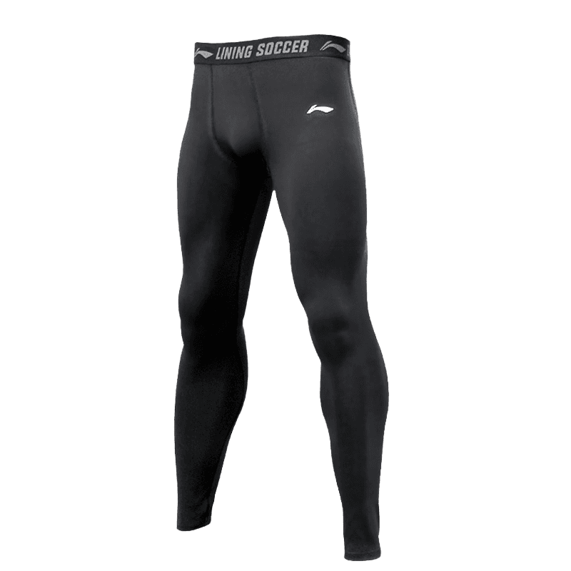 Li Ning Fitness Thickened Fleece Lined Tight Fit Sports Black