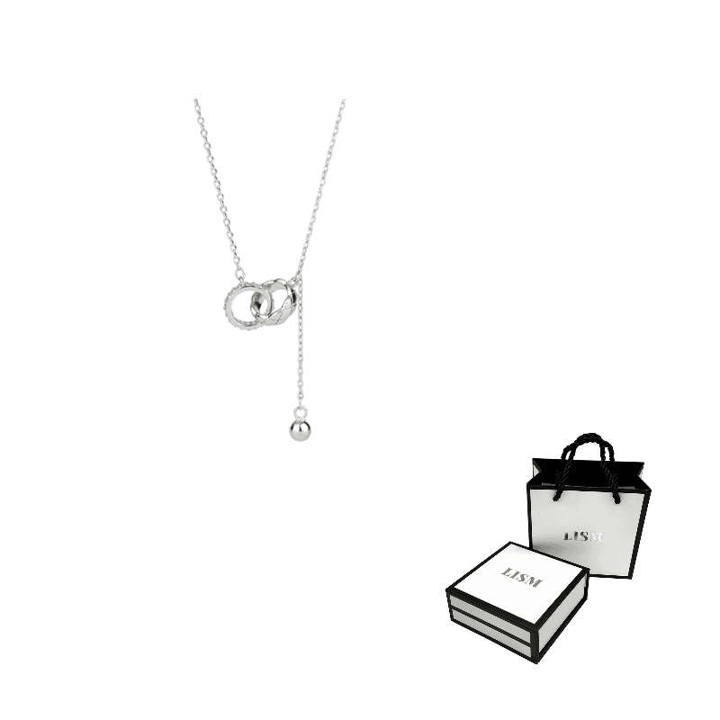 Interlocked Sterling Silver Necklace-Silver