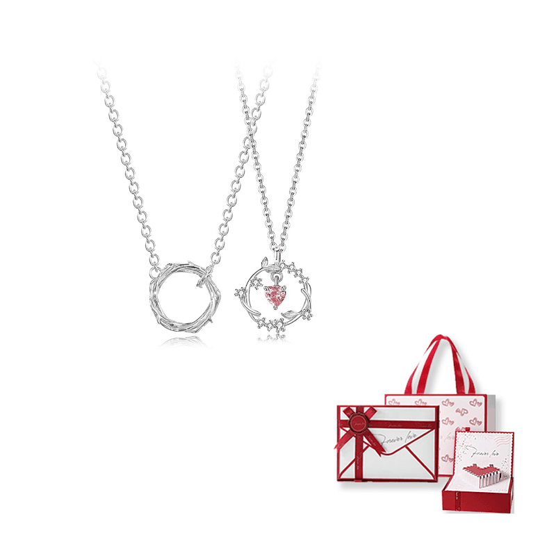 Thorn and Heart Couple Necklace