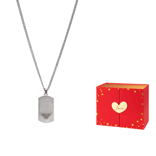 EMPORIO ARMANI Stainless Steel Dog Tag Necklace