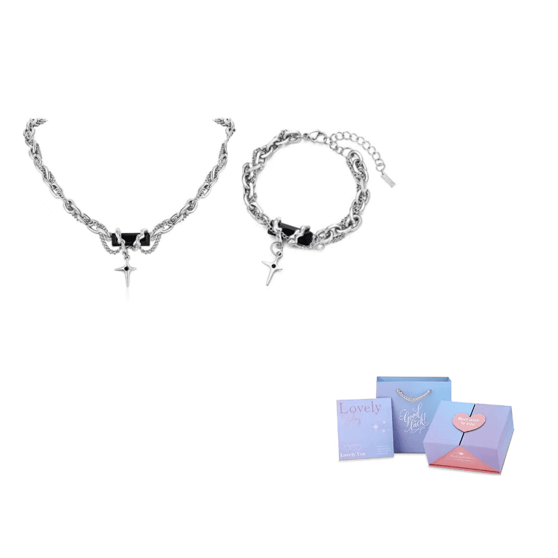 Starlight Silver Bracelet + Starlight Silver Necklace