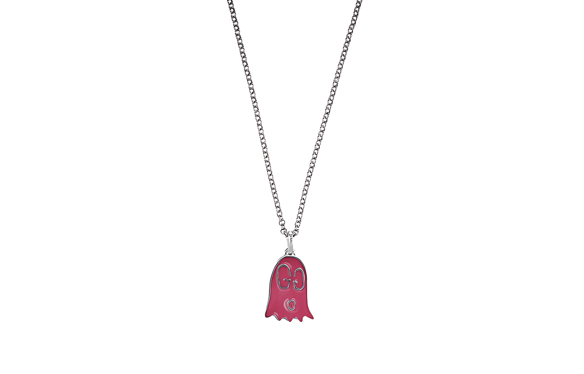 GUCCI Ghost 925 Sterling Silver Necklaces Red