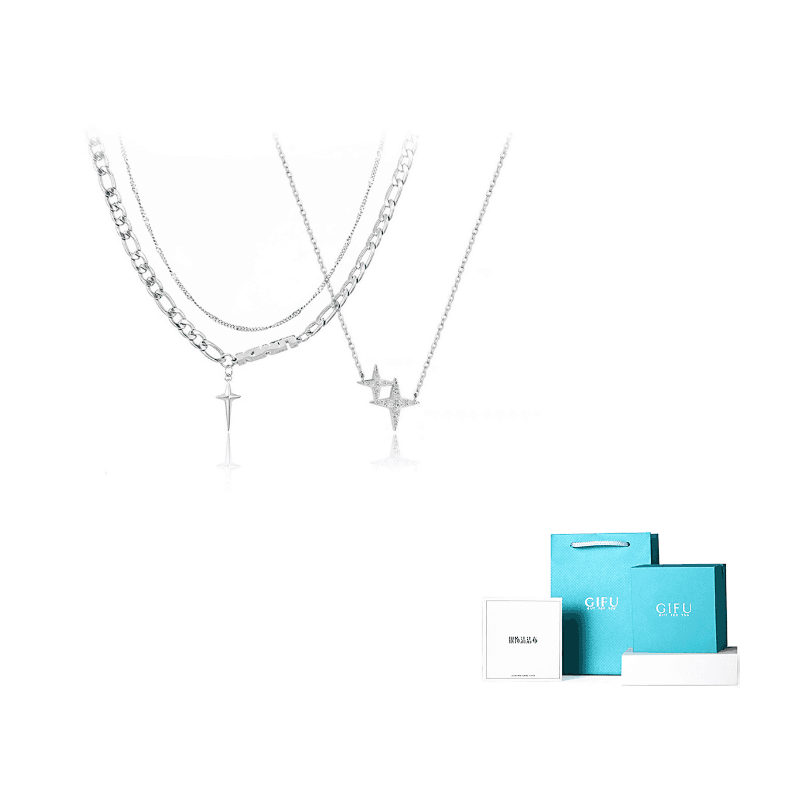 Four-star mango couple necklace
