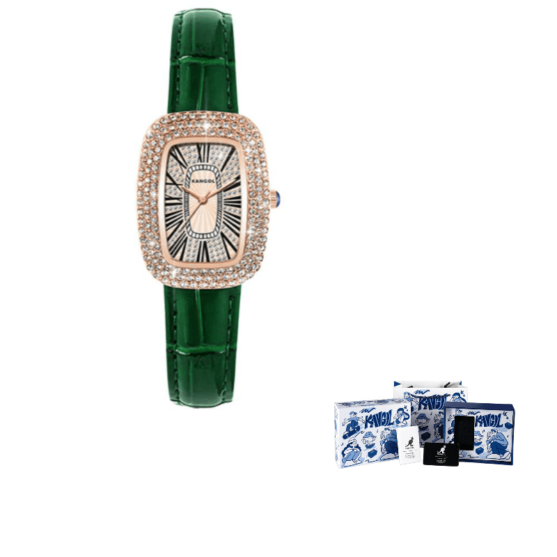 Green Strap Pigeon Egg Watch Dial