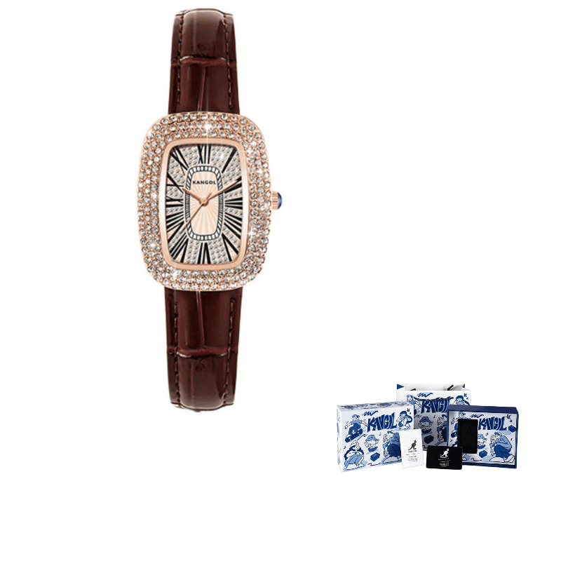 Brown Strap Pigeon Egg Watch Dial