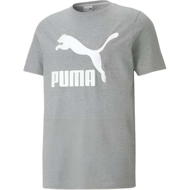 PUMA TShirts Gray Crew Neck Moderate Straight Fit