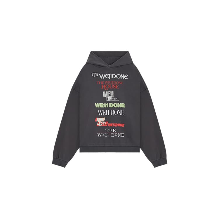 WE11DONE hooded graphic sweatshirt