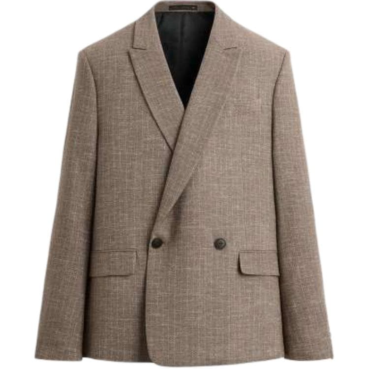 ZARA Business Suits Mink Brown Suit Collar Moderate Business Suit
