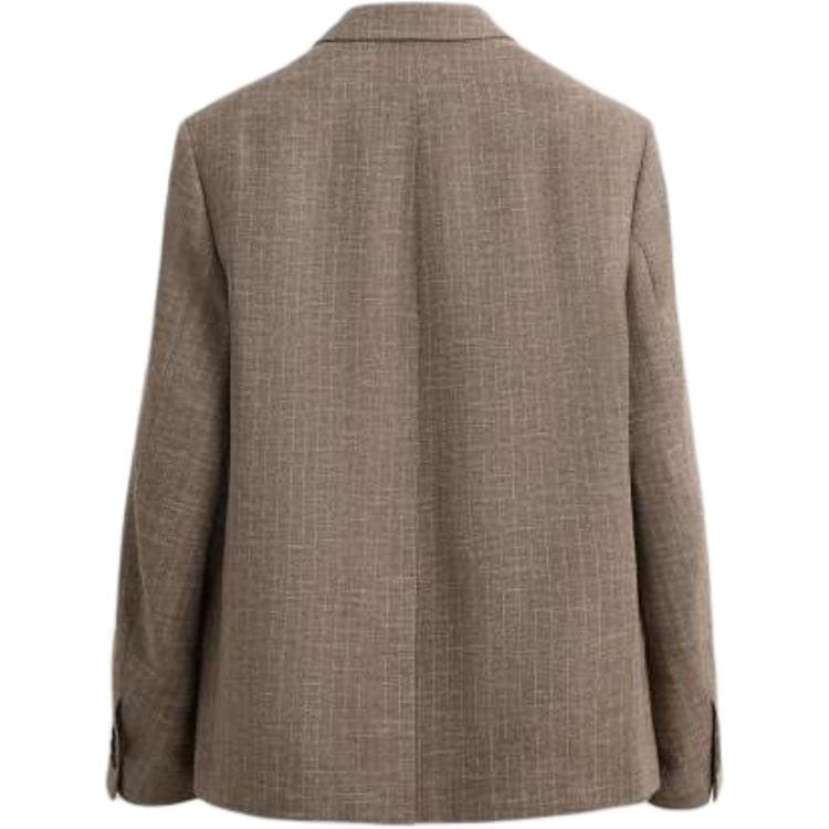ZARA Business Suits Mink Brown Suit Collar Moderate Business Suit