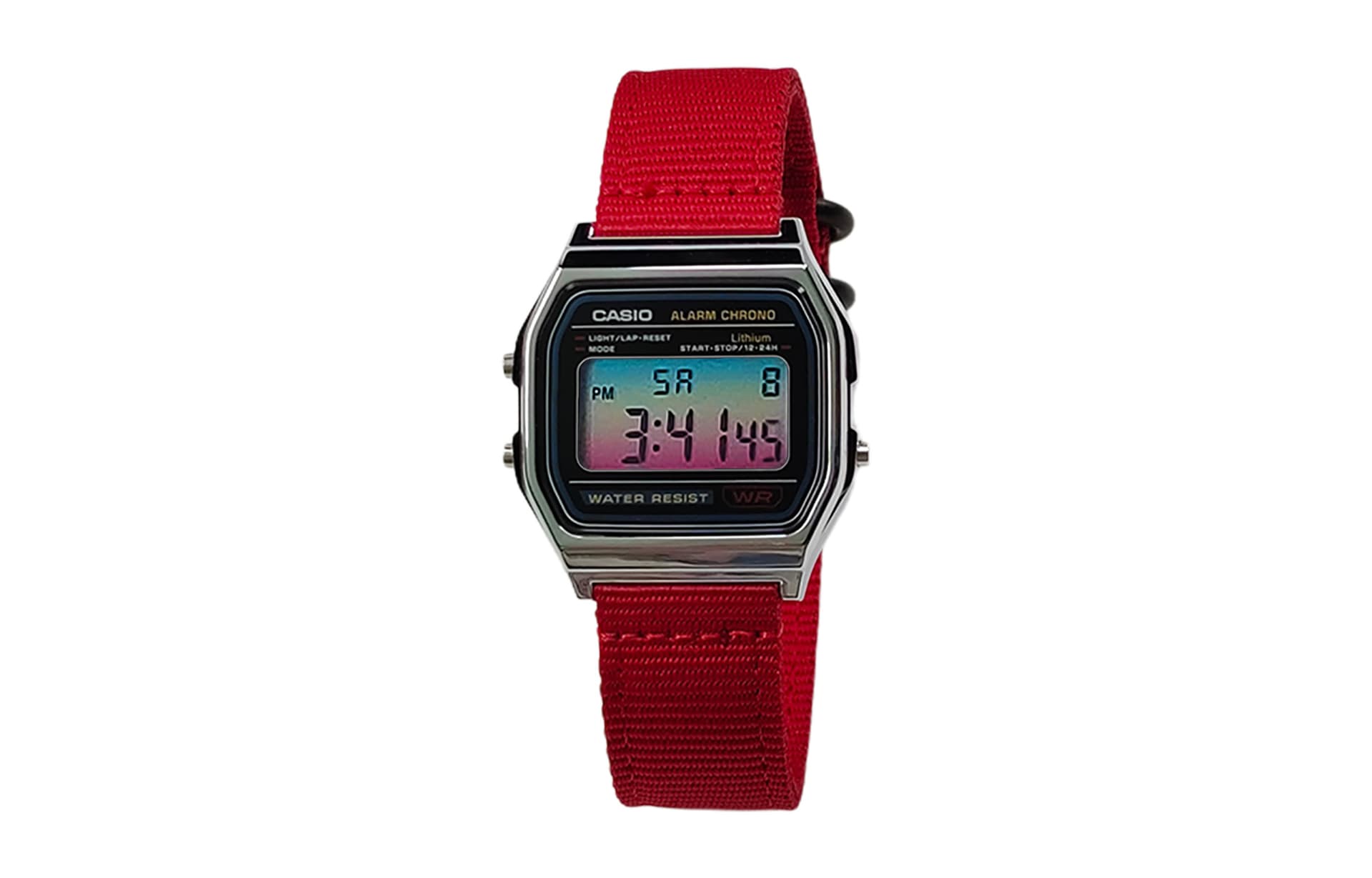 Red Strap with Blue-Pink Gradient Lens