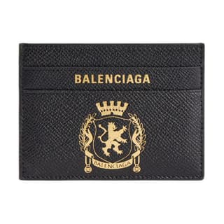 Balenciaga Calfskin Card Holder Black