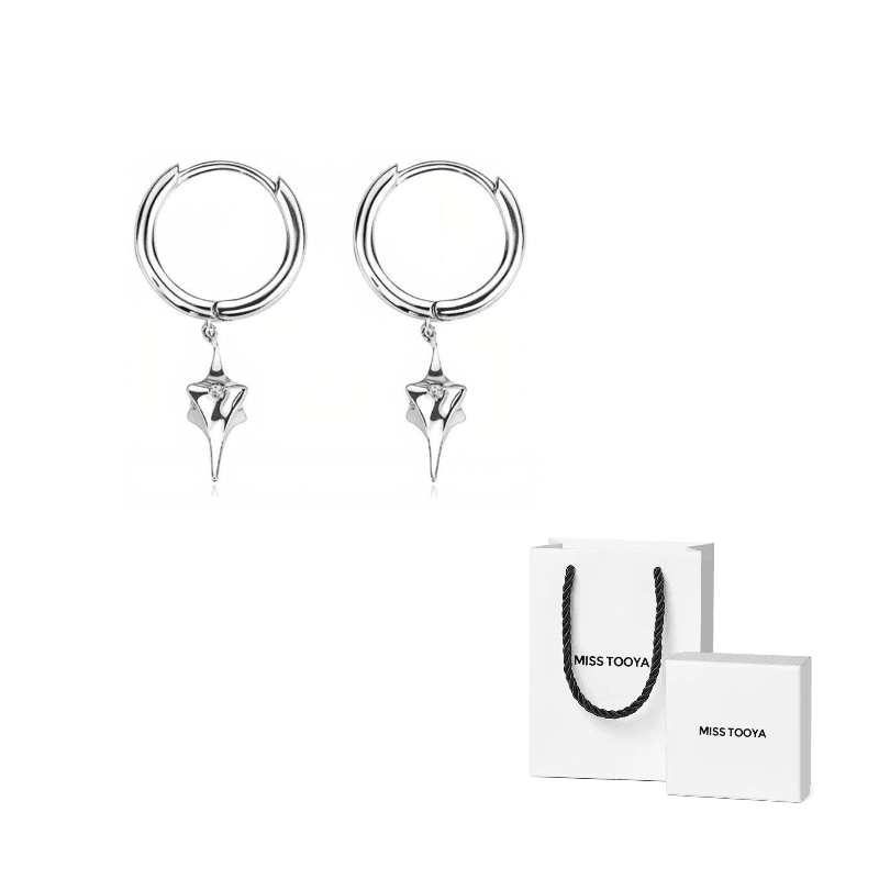 Star Hoop Earrings (1 Pair)