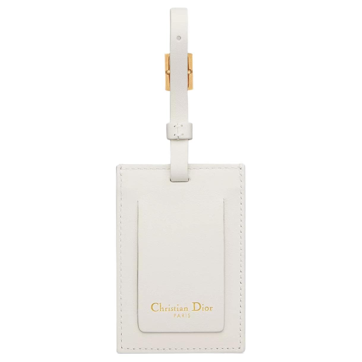 DIOR Calfskin Luggage Tag White