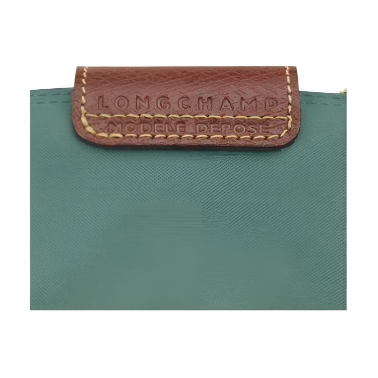 LONGCHAMP Le Pliage Snap Zip Closure Canvas With Trim Coin Purse Green