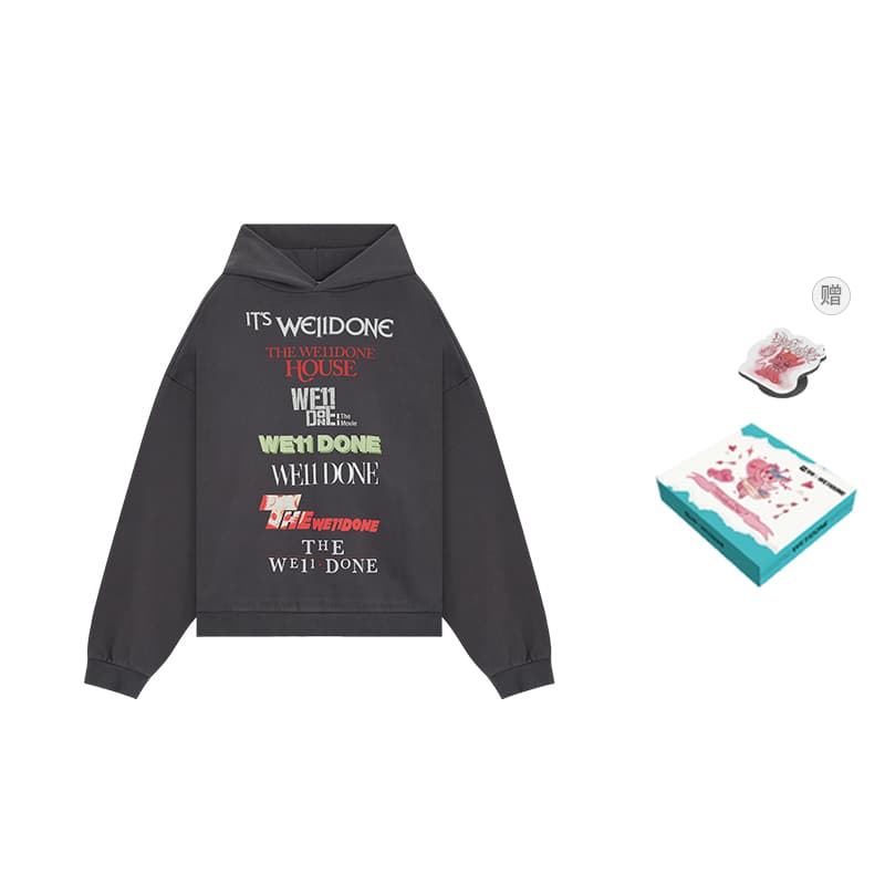 WE11DONE hooded graphic sweatshirt