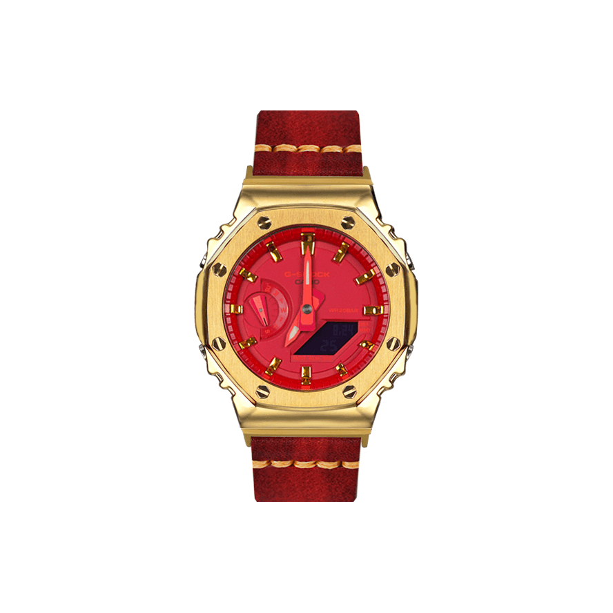 CASIO Custom Collection Quartz Movement Strap Watch Red Watch Dial Red Ash