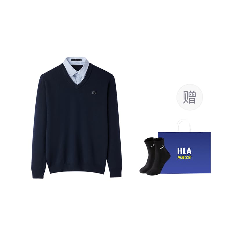 HLA Knitwear Double Collar Moderate Mock TwoPiece