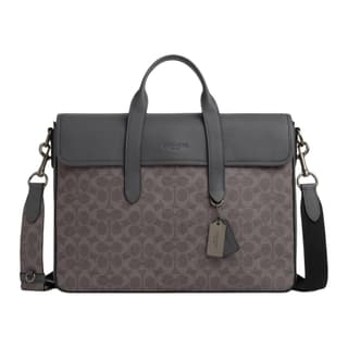 COACH Sullivan Artificial One Shoulder Crossbody Handheld Briefcase Large Gray