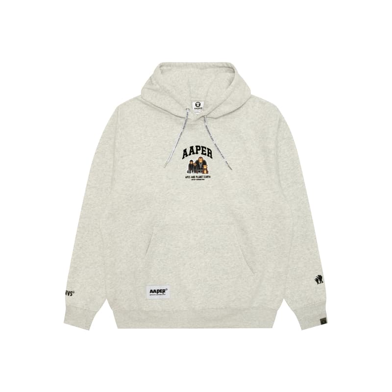 Aape graphic-print hoodie Gray White WH2