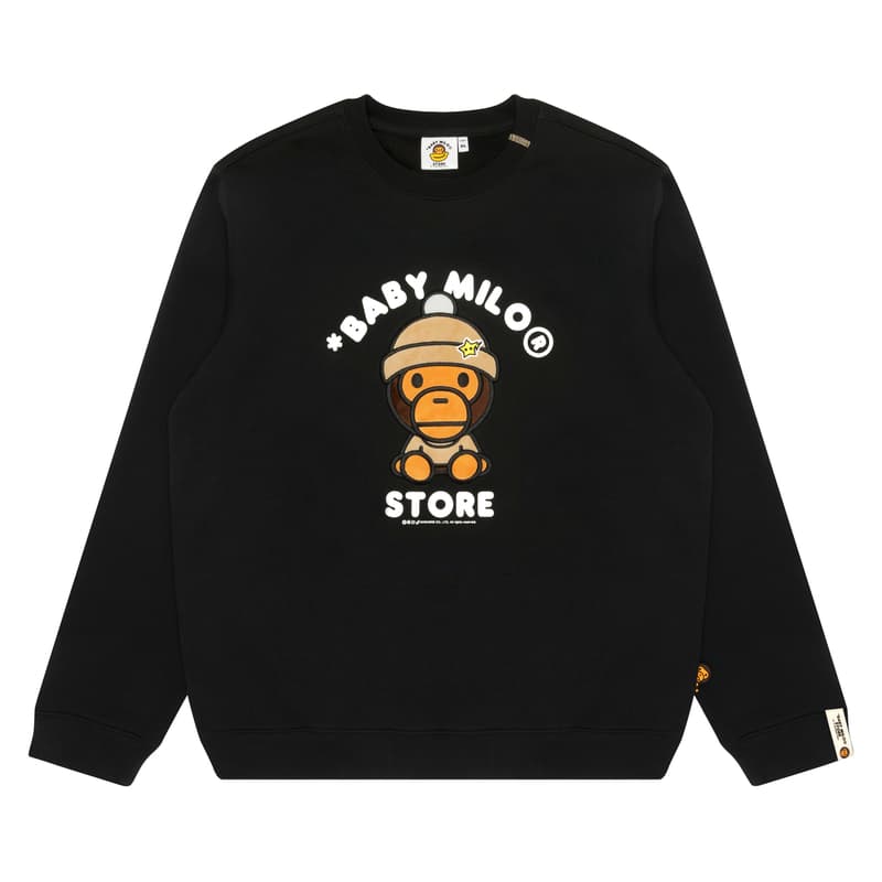 Aape Sweatshirts Crew Neck Moderate Regular Black BKX