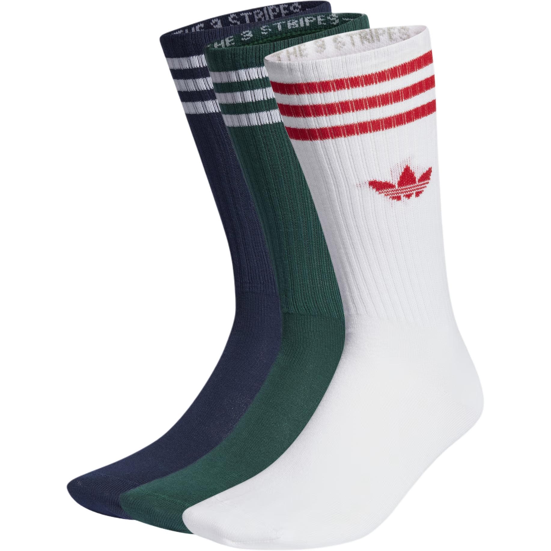 Adidas Originals Knee High 3 Pack 3Pack (Green, Blue, White)