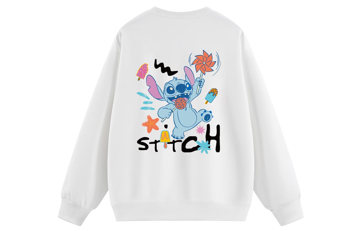 Disney Sweatshirts Crew Neck Moderate Other White