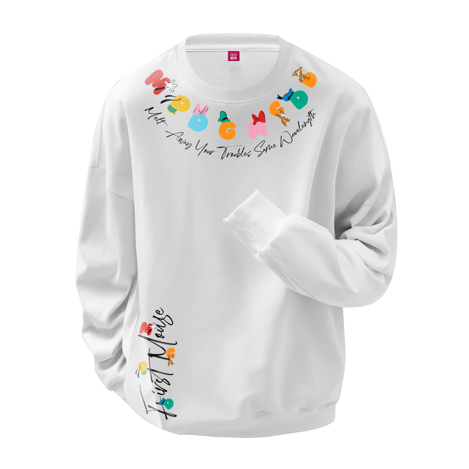 Disney Sweatshirts Crew Neck Moderate Regular White