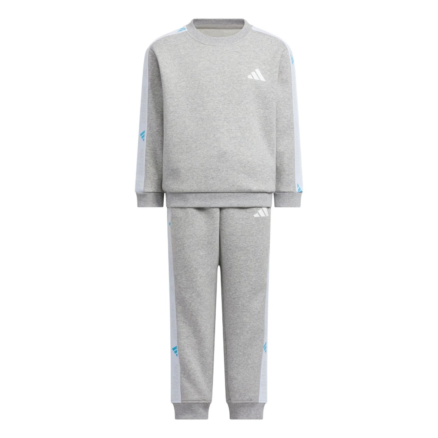Adidas Sportswear Fleece Lined Crew Neck Pullover Long Sleeved Sweatshirt With Elastic Cuff Lace Up