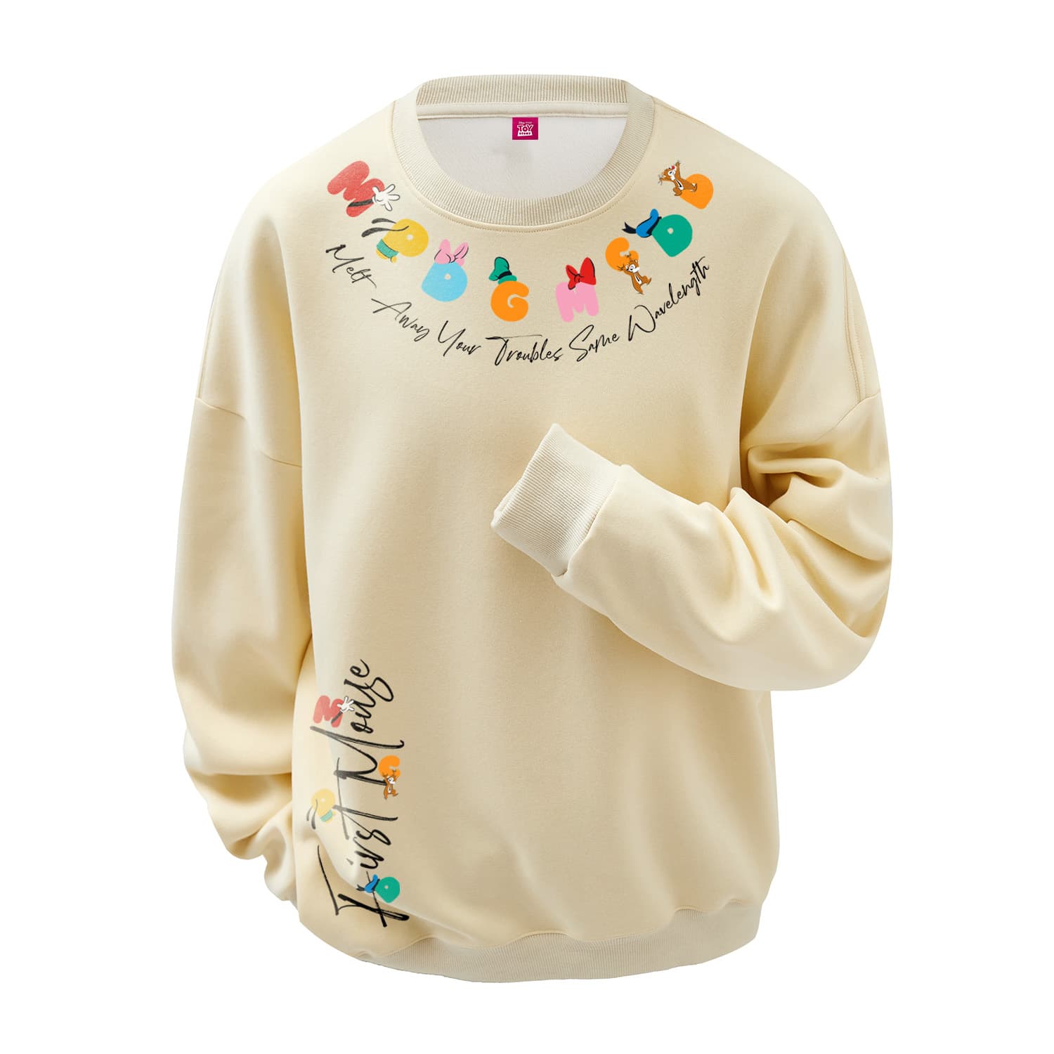 Disney Sweatshirts Crew Neck Moderate Regular Apricot