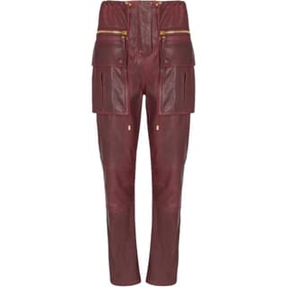 Balmain lambskin cargo straight trousers