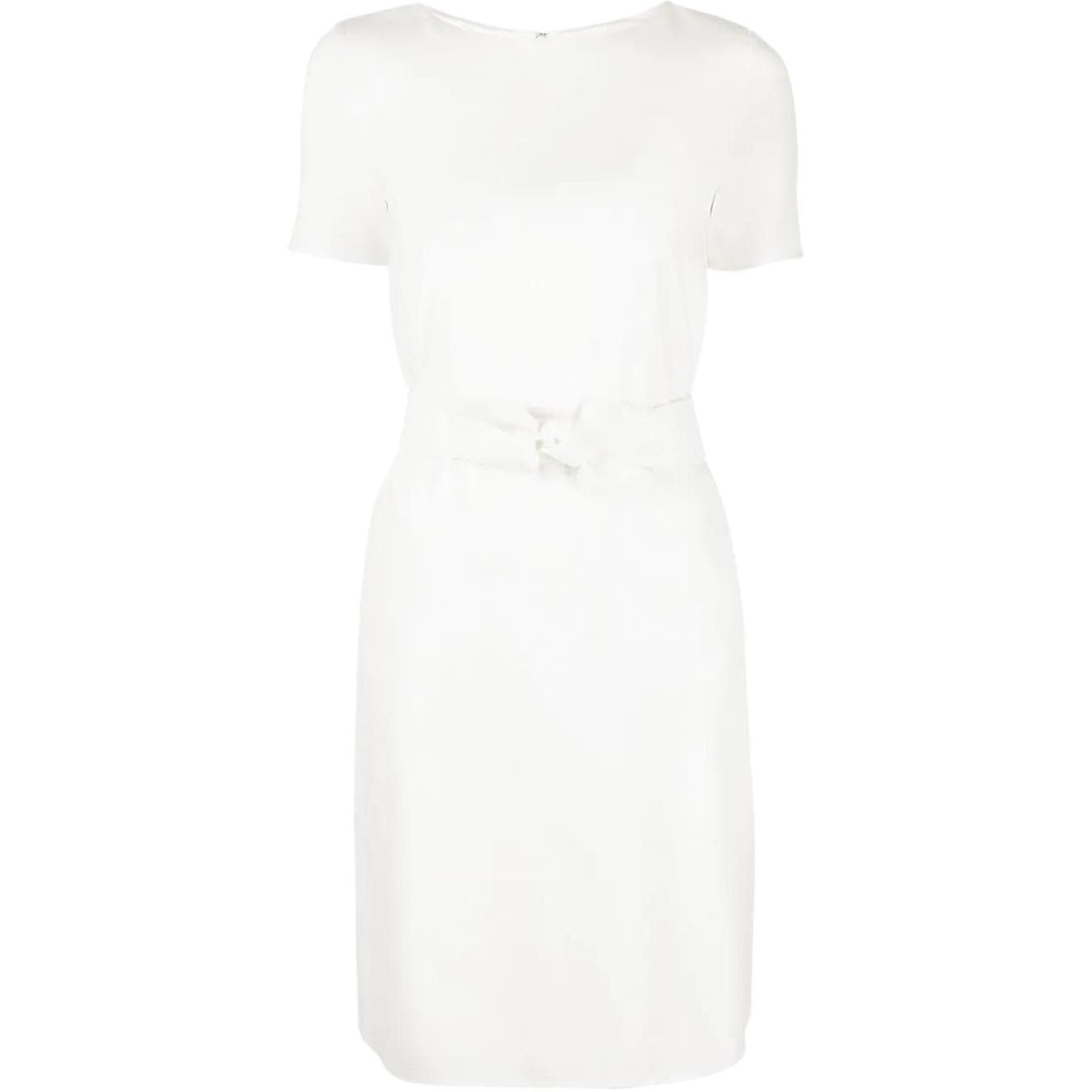 EMPORIO ARMANI SS22 Short Sleeved Dress White White
