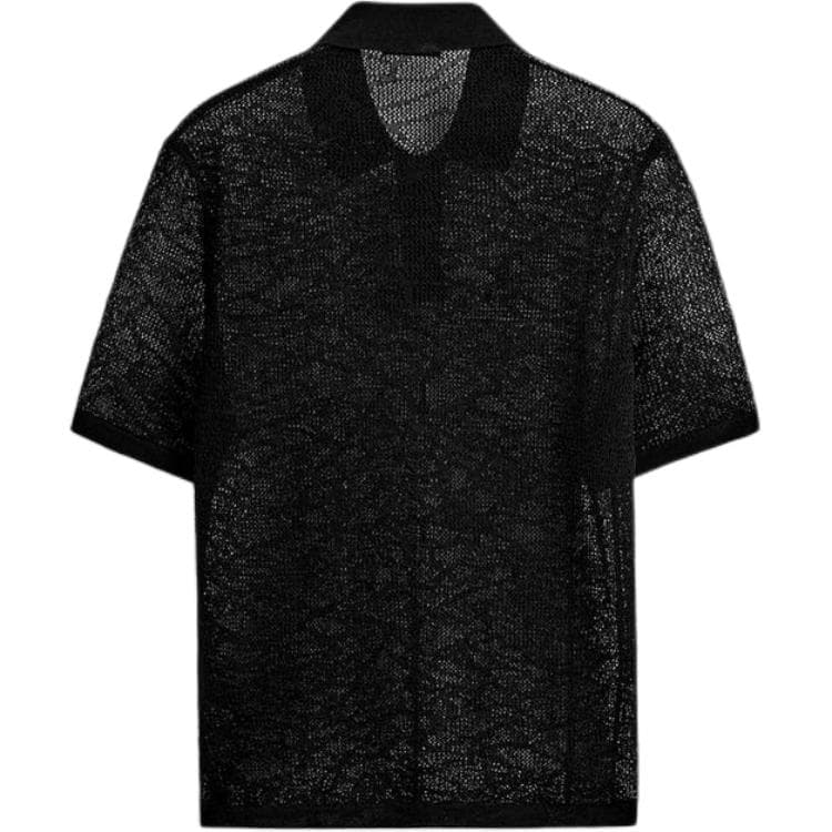 ZARA Polo Shirts Black Lapel Moderate Straight Fit