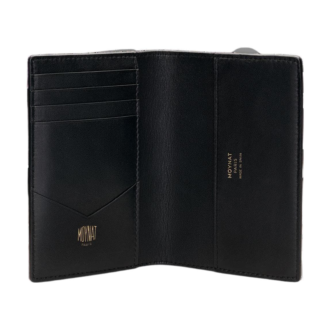 Moynat Canvas Passport Holder Gold & Black