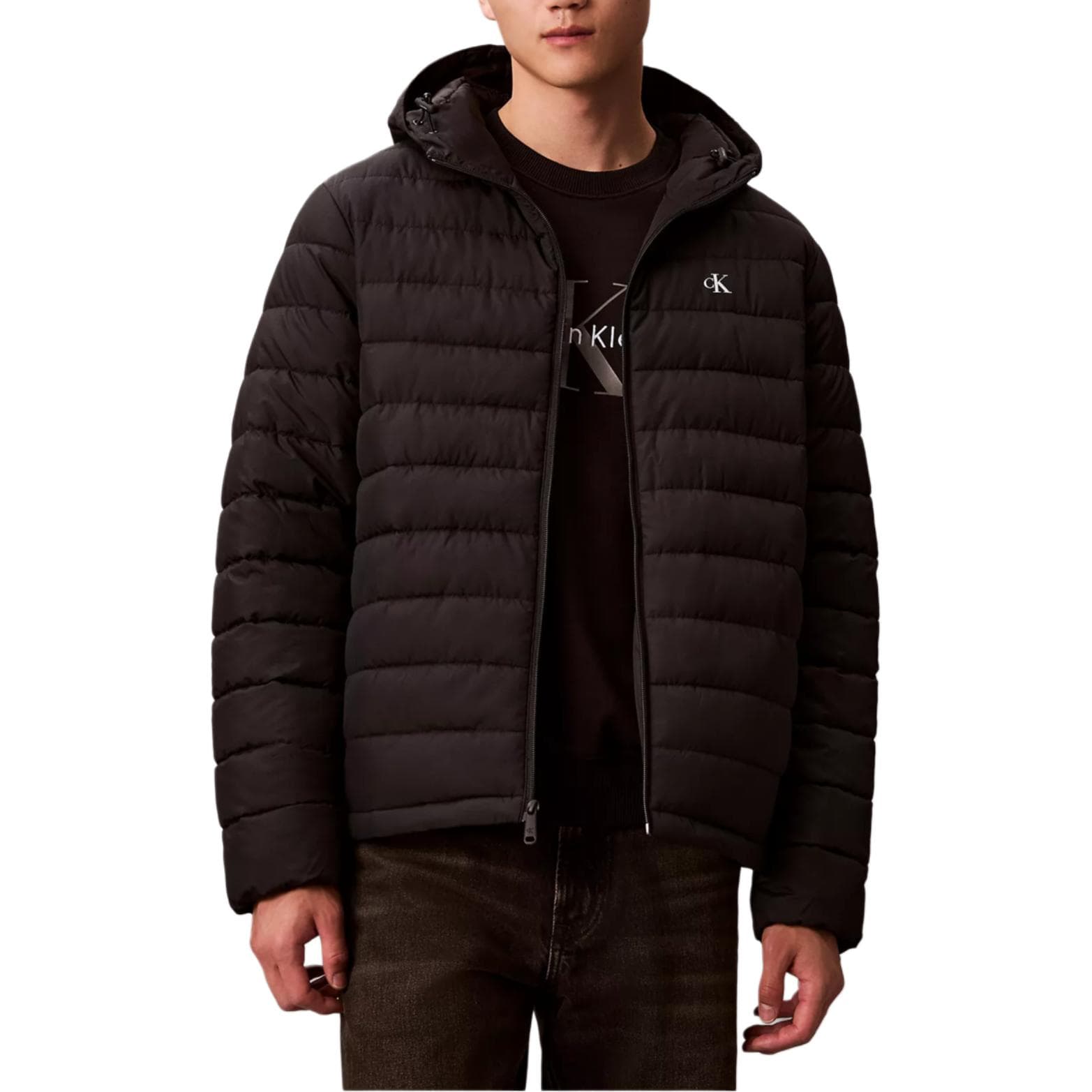 Calvin Klein Down Jackets Black Hooded (Nondetachable) Moderate Straight Fit