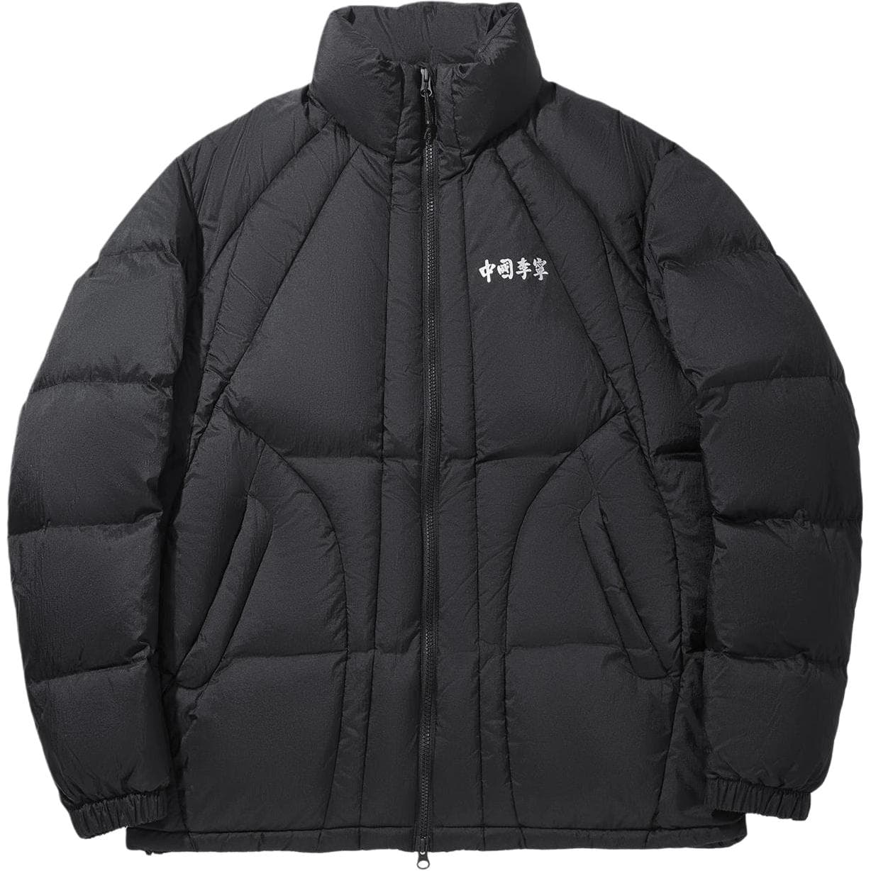 LiNing Down Jackets Caviar Black Stand Collar Moderate Straight Fit