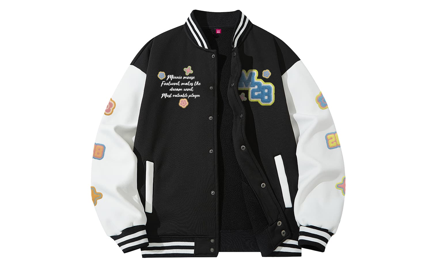 Disney Baseball Jerseys Baseball Collar Moderate Other Black (Thickened FleeceLined)
