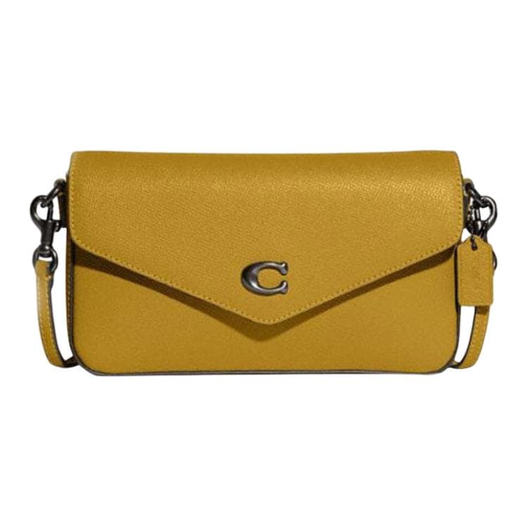 COACH Wyn Grain Crossbody Bag, Shoulder Bag Small Linen Yellow Basic Set (Bag+Dust Bag)
