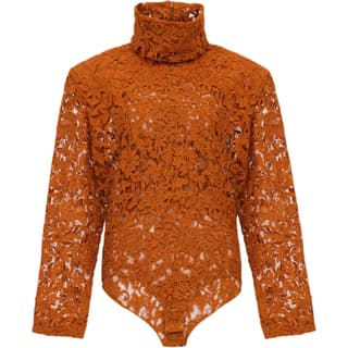 SAINT LAURENT Bodysuits Orange Turtleneck
