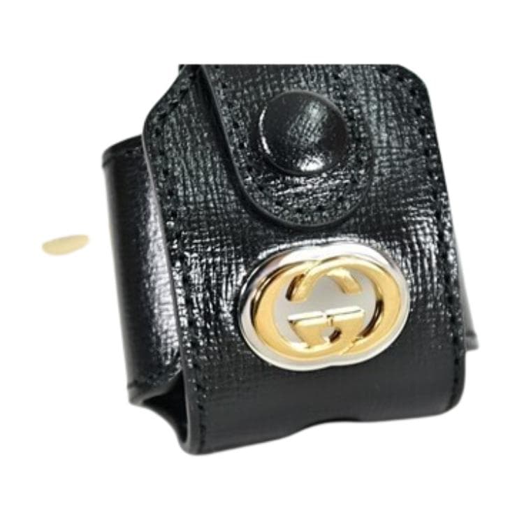 GUCCI Gold Metal Earphone Case Black