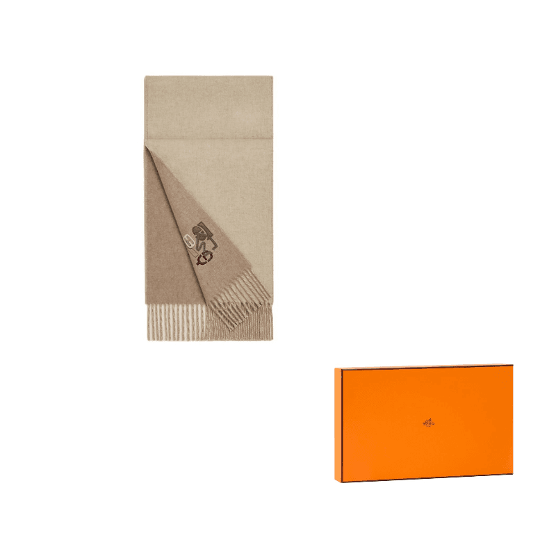 HERMES Cashmere Knit Natural Color/Mixed Beige