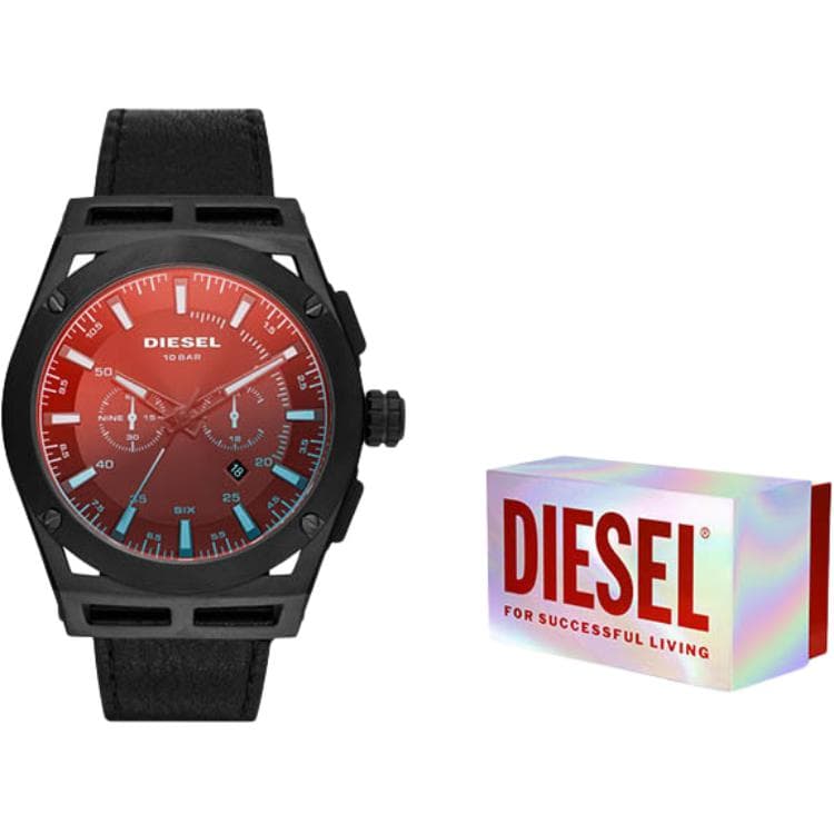 DIESEL TIMEFRAME Wrist Quartz Movement Strap Black Dial
