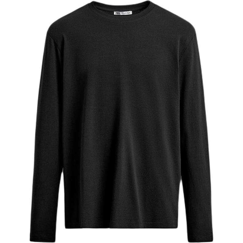ZARA TShirts Black Crew Neck Moderate