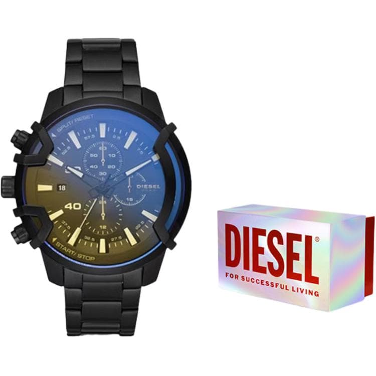DIESEL GRIFFED Bull King Collection Wrist Quartz Movement Steel Strap Black Dial