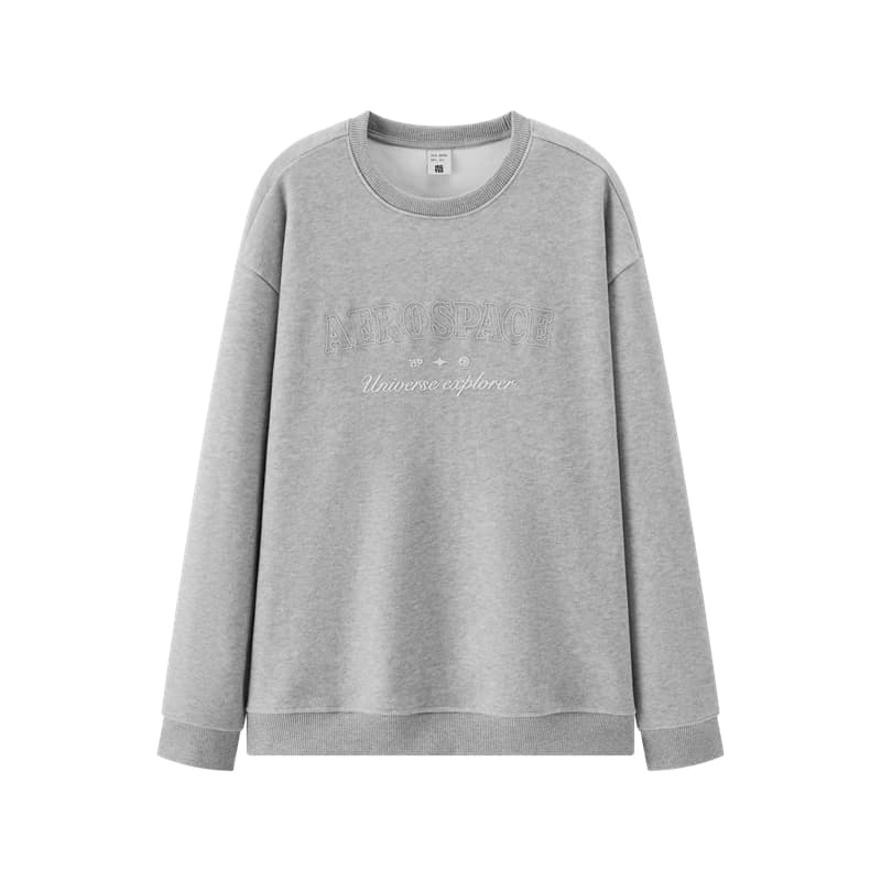 Semir X CNSPACE Aerospace Collaboration Collection Winter Fleece Letter Embroidery Crew Neck Knitted Fabric