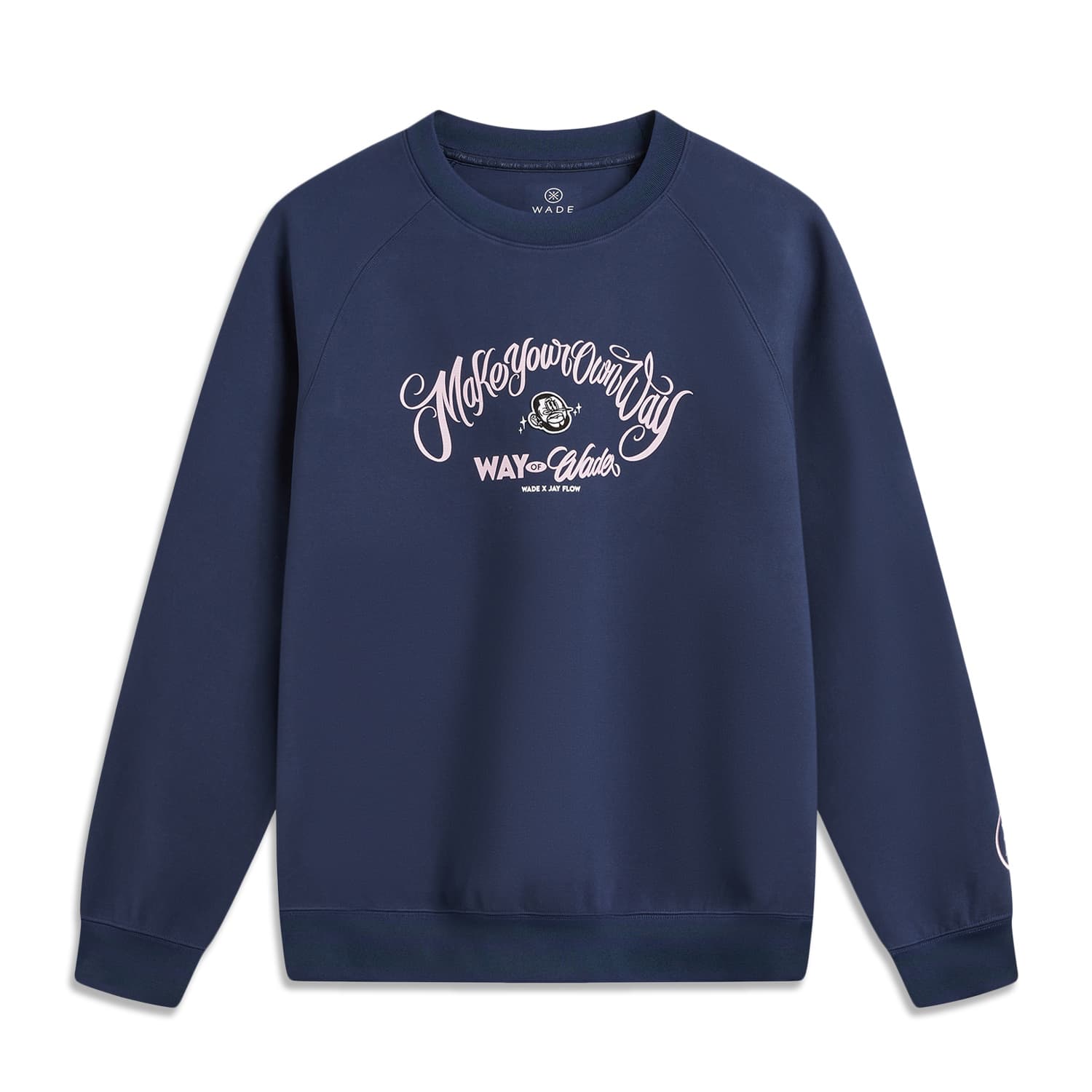 LiNing Sweatshirts Dark Ship Blue Crew Neck Moderate Straight Fit