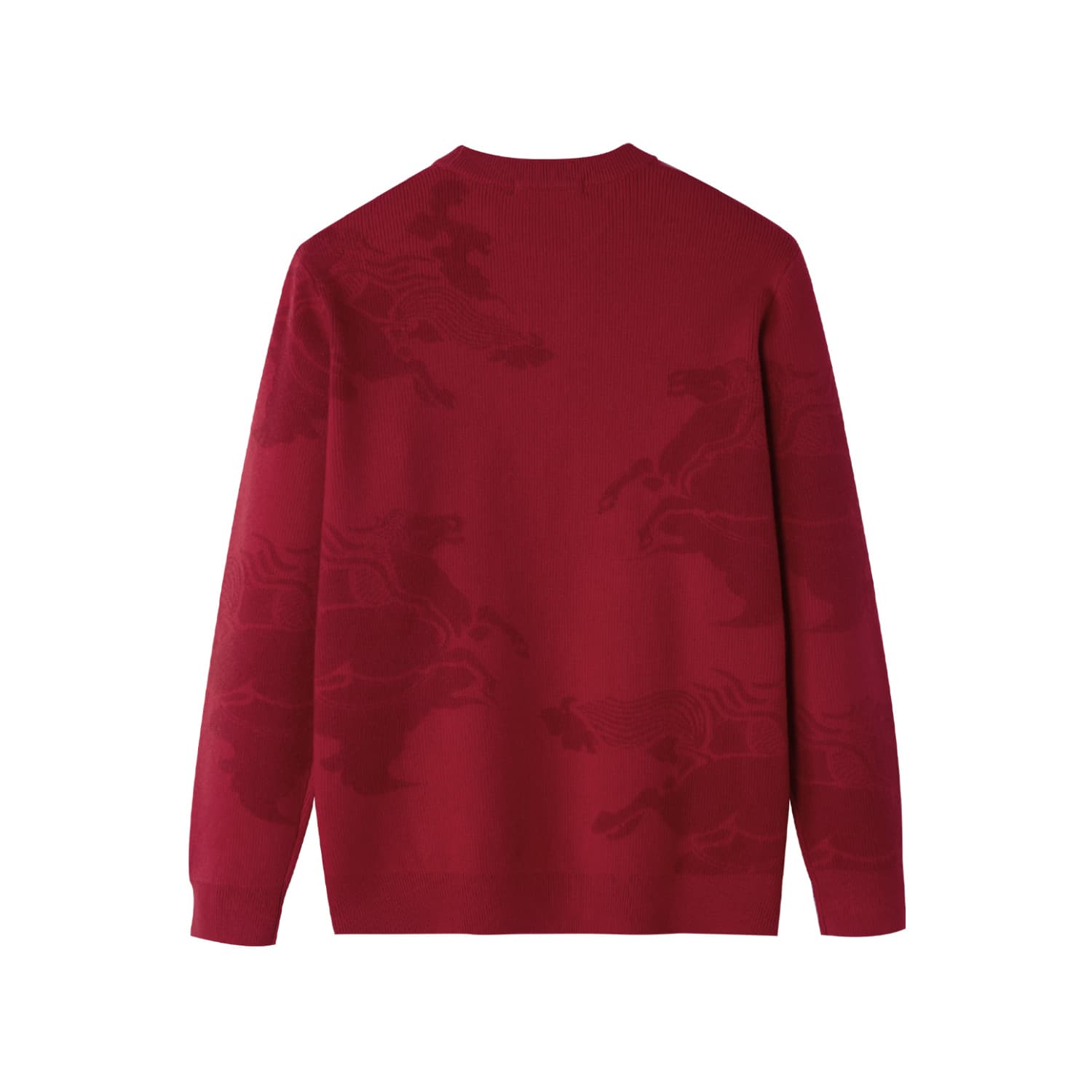 HLA Knitwear Red Pattern G5 Crew Neck Thickened Straight Fit